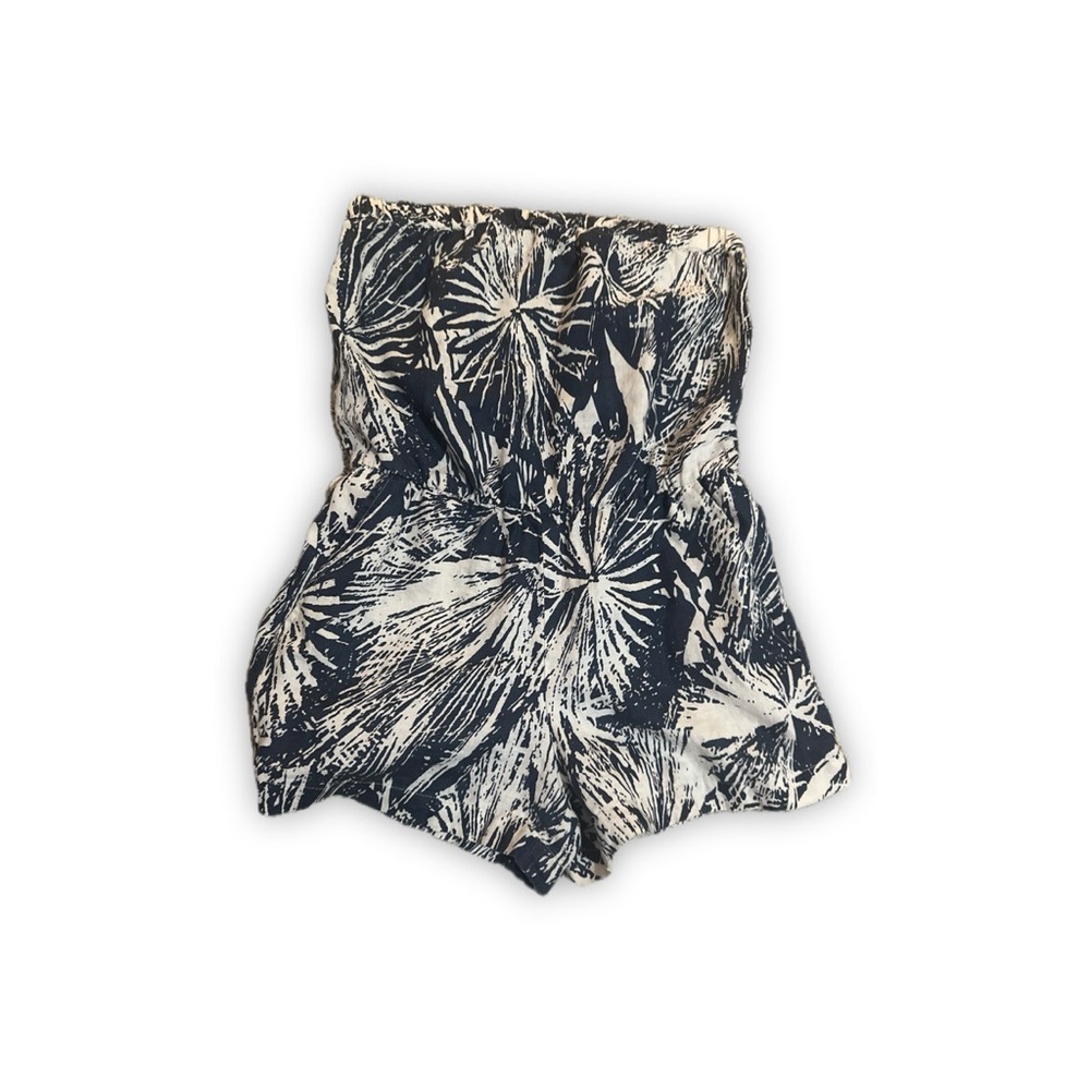 Banana Republic Blue/White Linen Romper